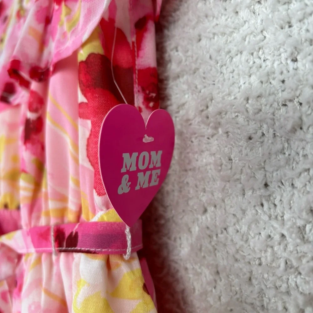 The Children's Place Girls Dress 18-24M‎ Pink Multi Floral Lined Cold Shoulder